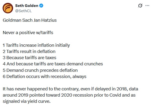 goldman sachs tariffs