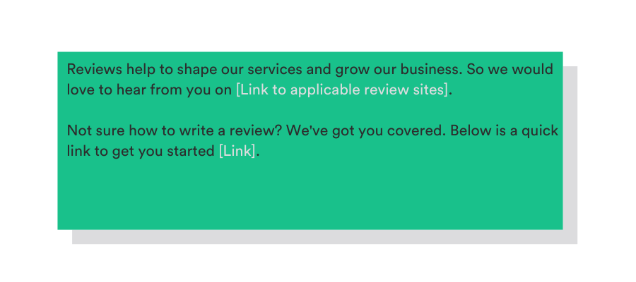 template to ask for a review on your website