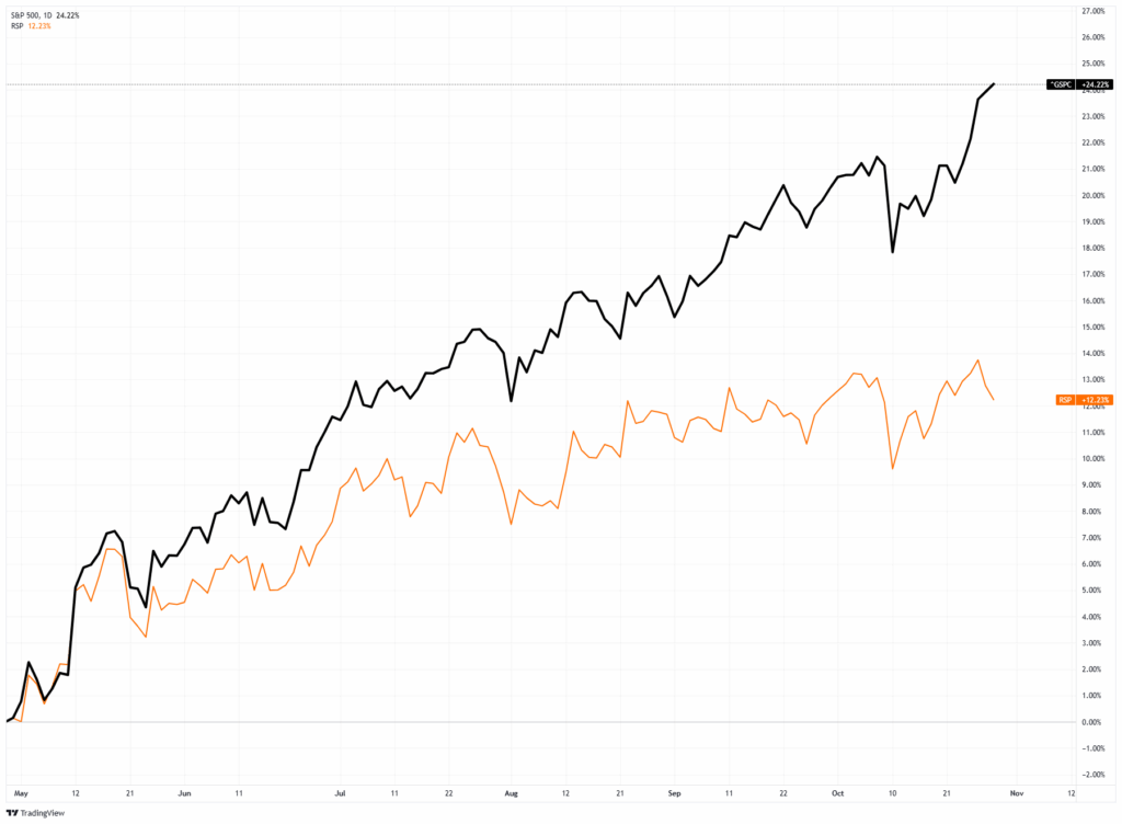 Market cap vs Equal Weight Performance