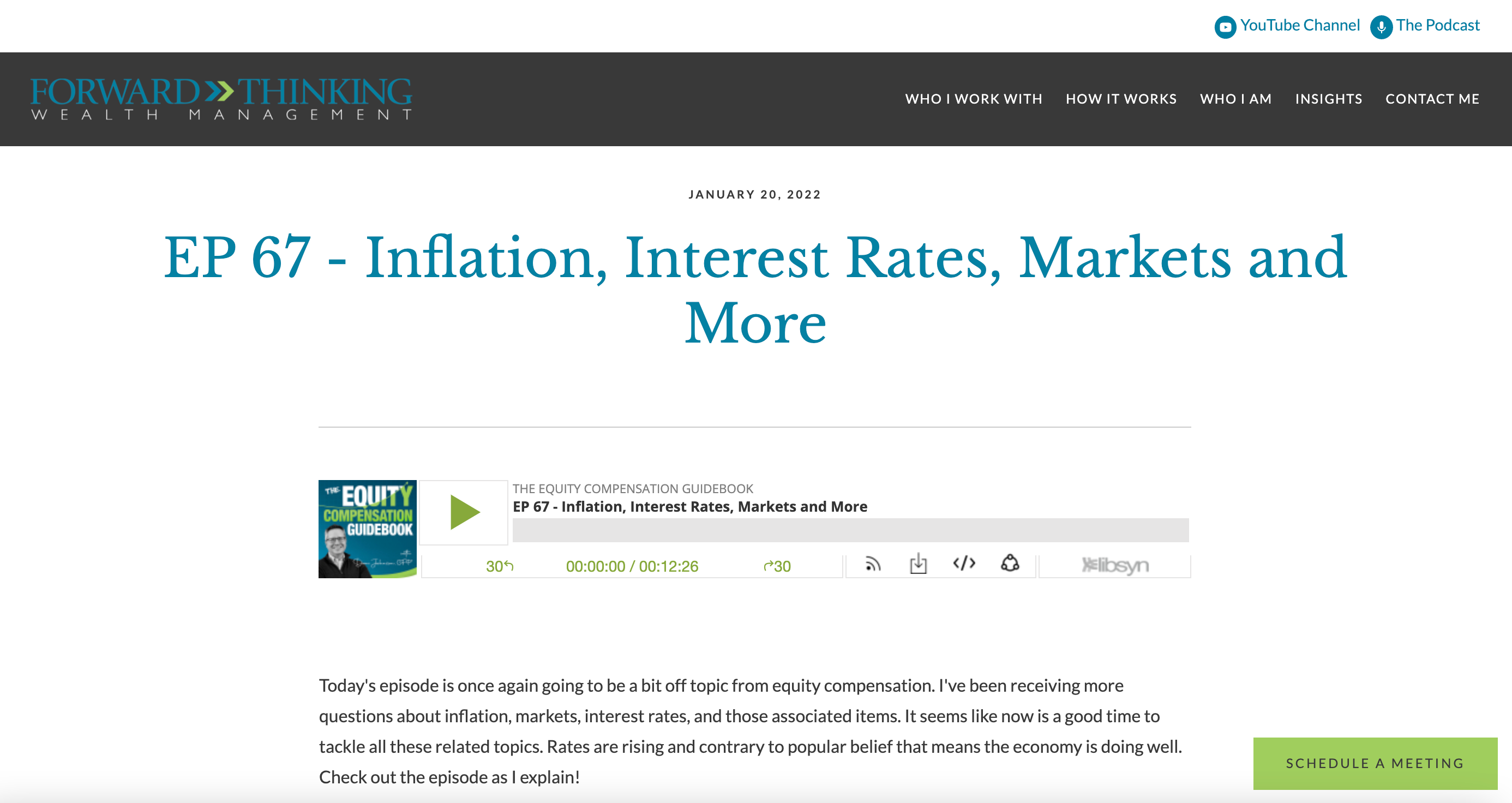 Inflation, Interest Rates, Market Commentary podcast