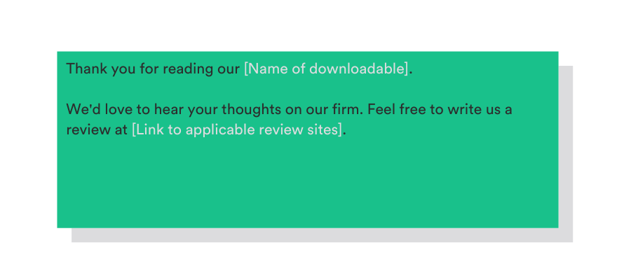 template to ask for a review in a downloadable