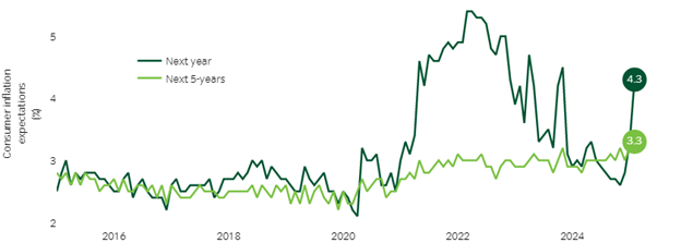 Consumer inflation expectations spiked on tariff concerns