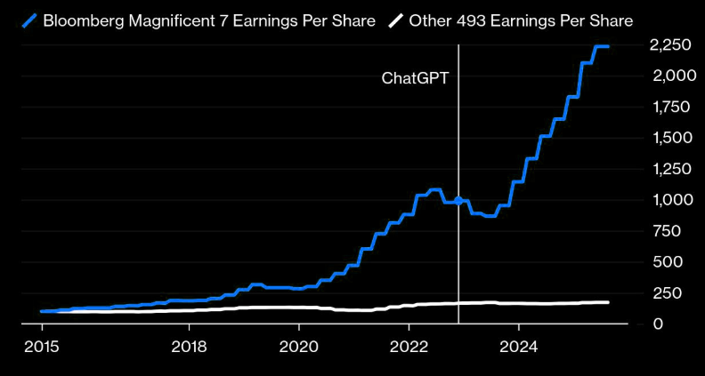 Earnings for S&P Top 7 vs bottom 493