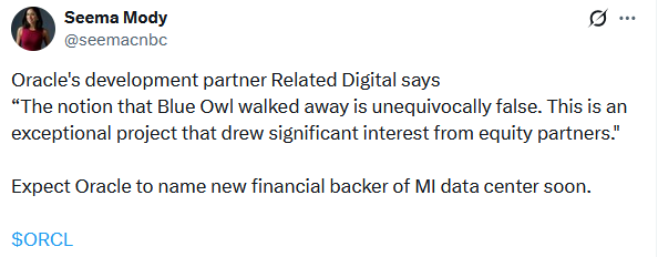 oracle financing, blue owl