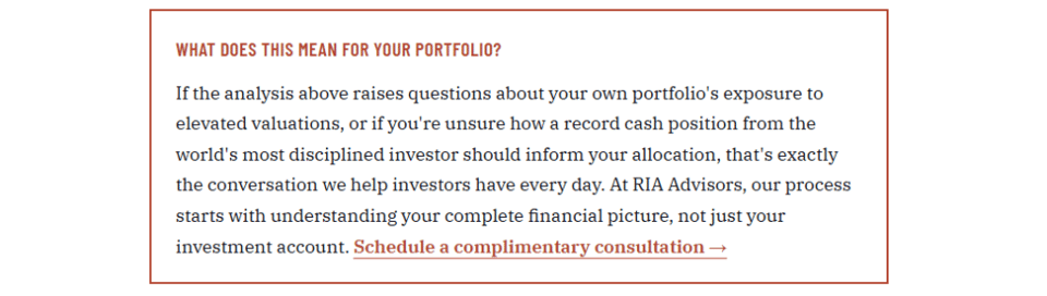 Ad for RIA Advisors
